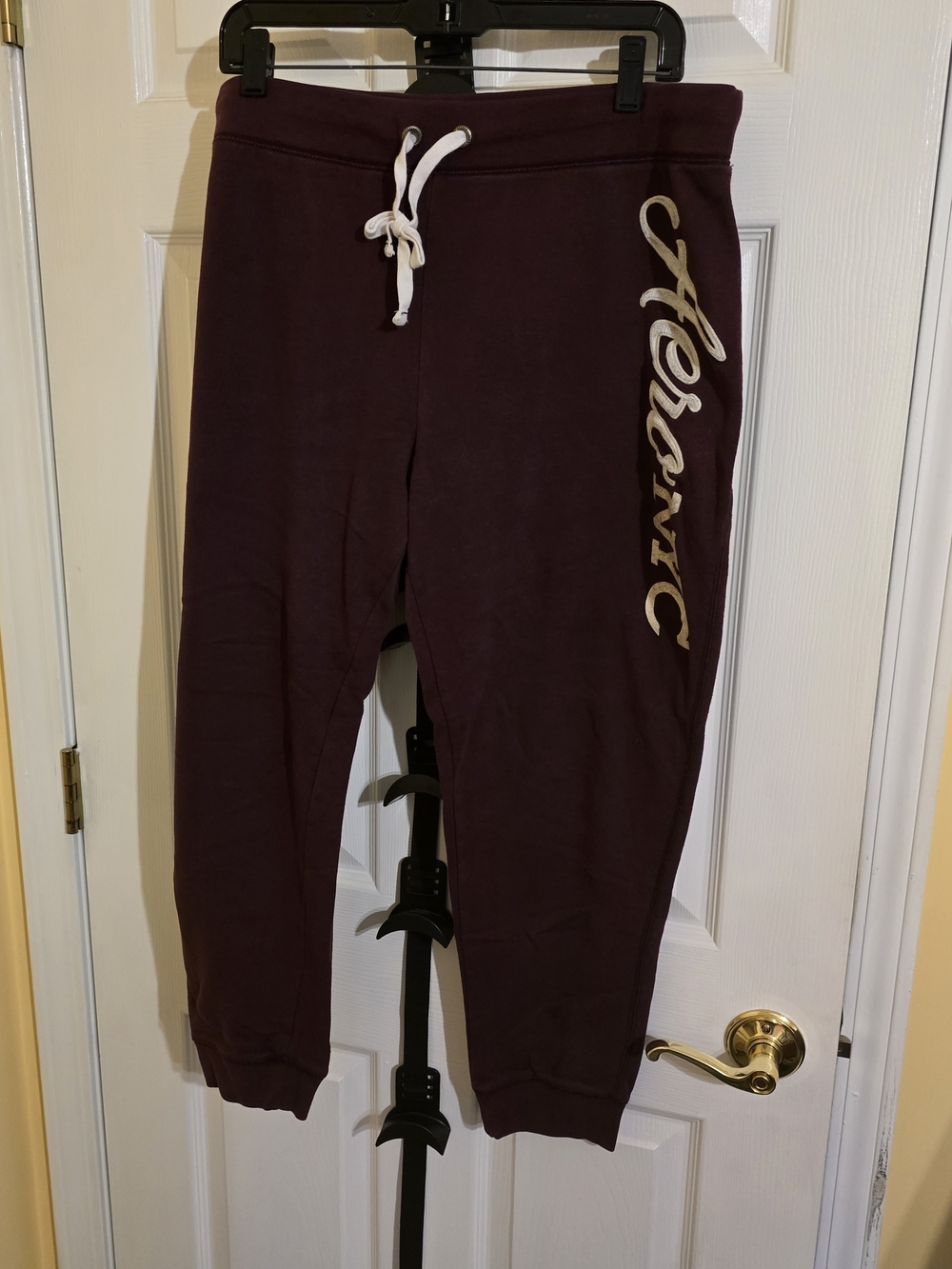 Aeropostale Burgundy Jogger Sweatpants with Side Script